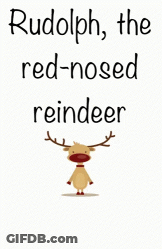 Pixel Art Reindeer With Red Nose Flying GIF