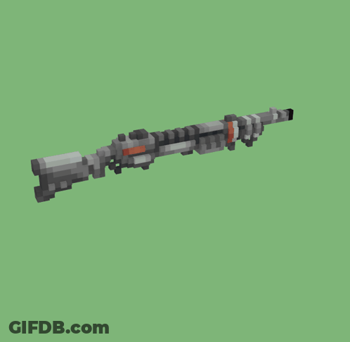 Pixel Art Rifle Green Background GIF