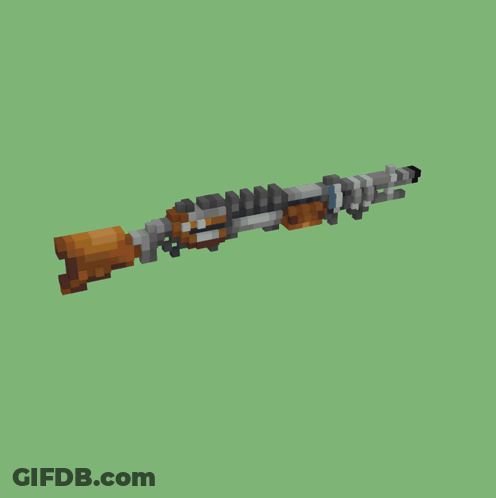 Pixel Art Rifle Wooden Handle Green GIF