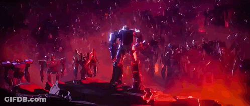 Pixel Art Robot Flying Over Crowd GIF