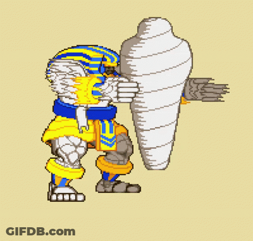 Pixel Art Robot Holding Shield GIF