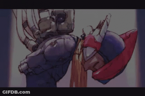 Pixel Art Robot With Red And Blue Hat GIF