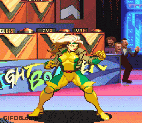 Pixel Art Rogue In Front Of Van Sign GIF