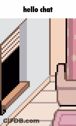 Pixel Art Room Saying Hello Chat GIF