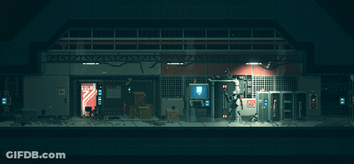 Pixel Art Room With Cola Sign GIF