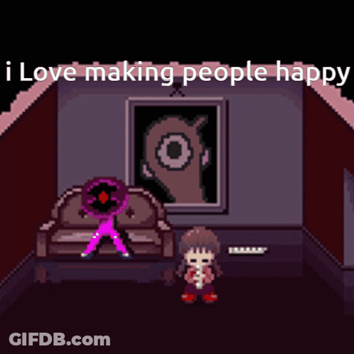 Pixel Art Room With I Love Making People Happy GIF