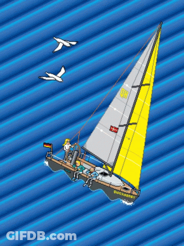 Pixel Art Sailboat Named Quick Honey GIF