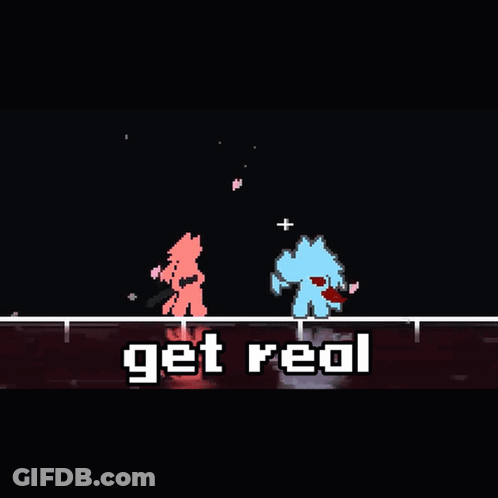 Pixel Art Saying Get Real GIF