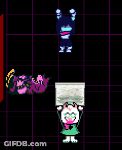 Pixel Art Sheep Holding Sign GIF