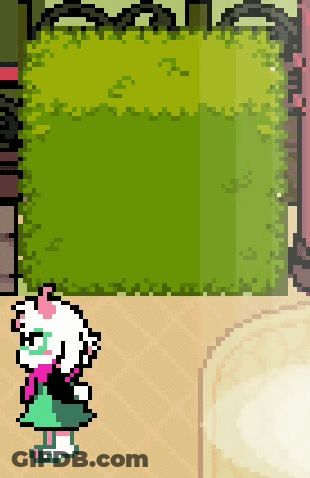 Pixel Art Sheep Standing In Front Of Green Bush GIF