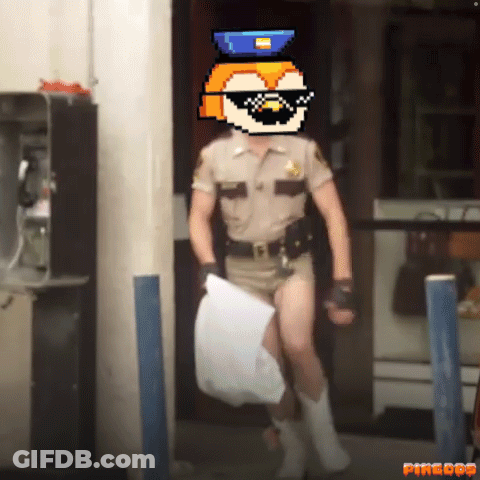 Pixel Art Sheriff Holding Paper GIF