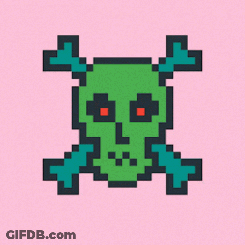 Pixel Art Skull And Crossbones GIF