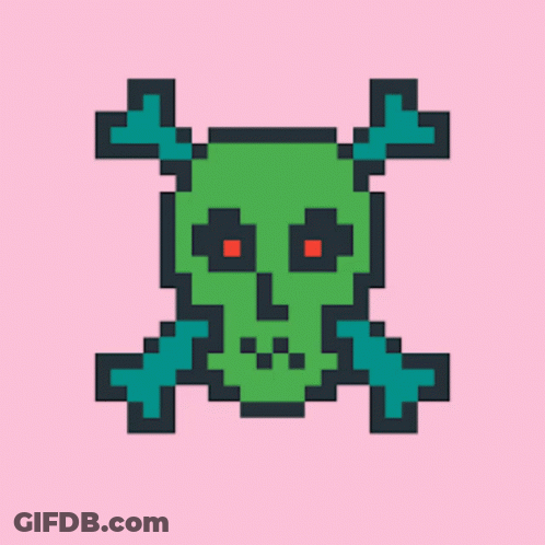 Pixel Art Skull And Crossbones GIF