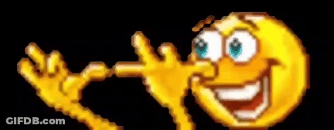 Pixel Art Smiley Face Thumbs Up GIF