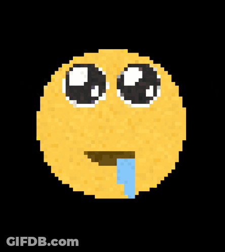 Pixel Art Smiley Face With Flames GIF