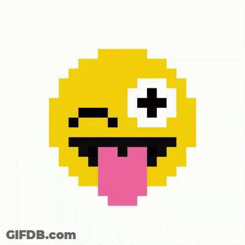 Pixel Art Smiley Face With Tears GIF