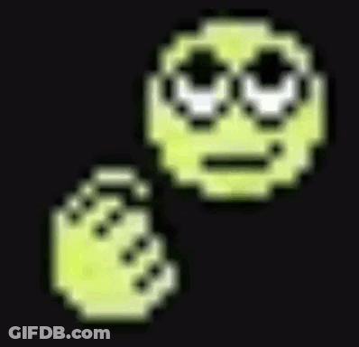 Pixel Art Smiley With Fist In Air GIF