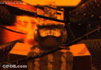 Pixel Art Soldier Wearing Gas Mask GIF