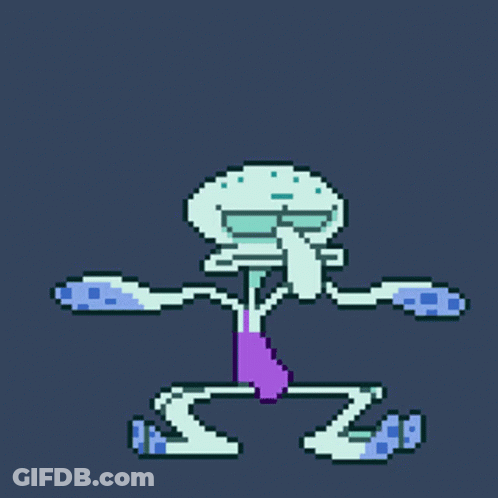 Pixel Art Squidward From SpongeBob GIF