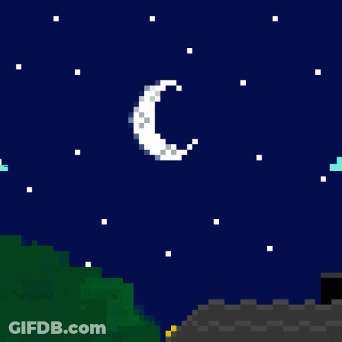 Pixel Art Sun Flying Through Clouds GIF