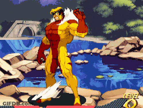 Pixel Art Superhero Level Text GIF