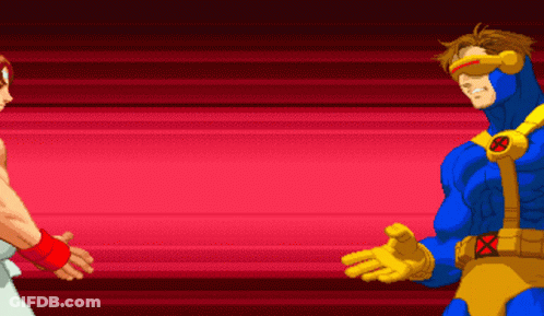 Pixel Art Superhero Man With X Belt GIF
