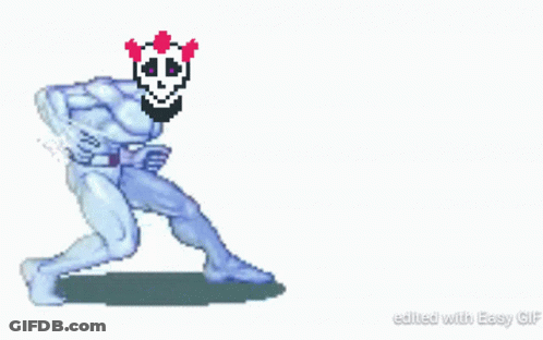 Pixel Art Superhero With Skull And Hearts GIF