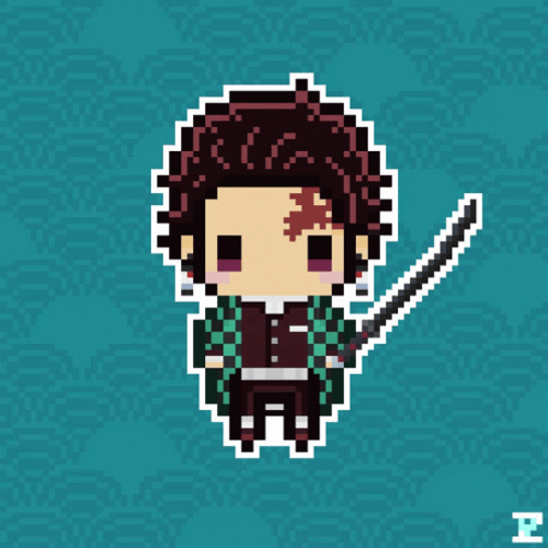 Pixel Art Tanjiro Kamado GIF