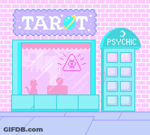 Pixel Art Tarot Shop And Psychic Booth GIF