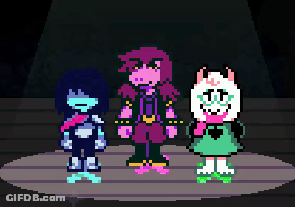Pixel Art Three Characters Cat GIF