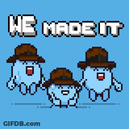 Pixel Art Three Ghosts We Made It GIF