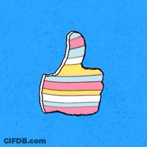 Pixel Art Thumbs Up Against Sunset GIF