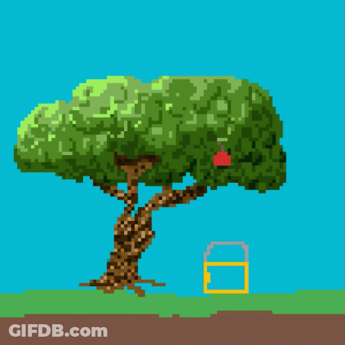 Pixel Art Tree And Cigarette GIF