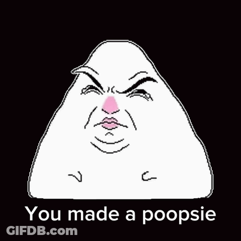 Pixel Art Triangle Face Saying You Made A Poopsie GIF