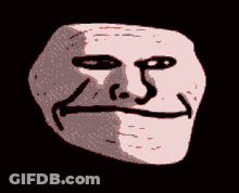 Pixel Art Troll Face Big Smile GIF
