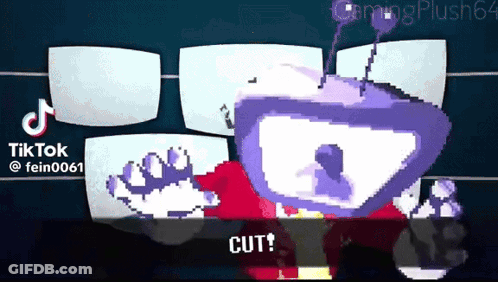 Pixel Art TV Says Cut GIF