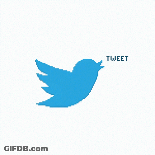 Pixel Art Twitter Bird Saying Tweet GIF