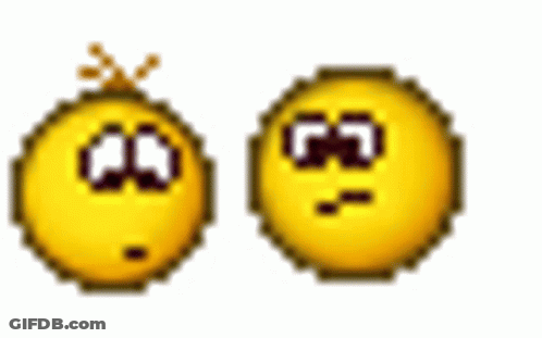 Pixel Art Two Smiley Faces Different Expressions GIF