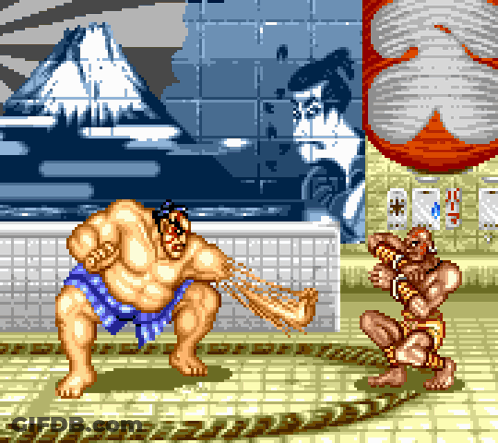 Pixel Art Two Sumo Wrestlers In Bathroom GIF
