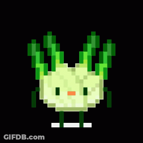 Pixel Art Vegetable With Yellow Head GIF