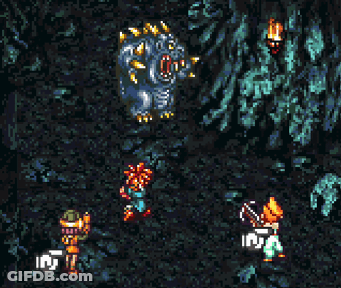 Pixel Art Video Game Scene With Monster GIF