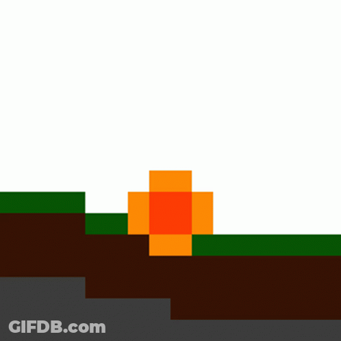Pixel Art Volcano Erupting Into Ground GIF