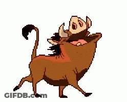 Pixel Art Warthog From The Lion King GIF