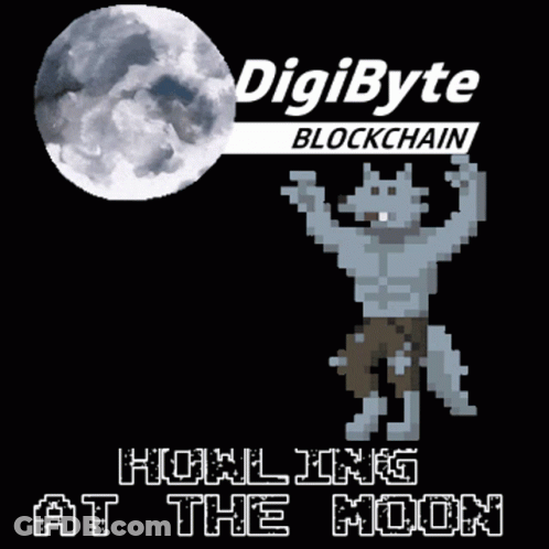 Pixel Art Werewolf Standing In Front Of Full Moon GIF