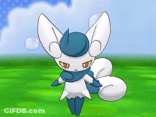 Pixel Art White And Blue Fox GIF
