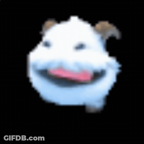 Pixel Art White Animal Sticking Out Tongue GIF