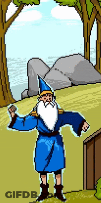 Pixel Art Wizard With Beard GIF