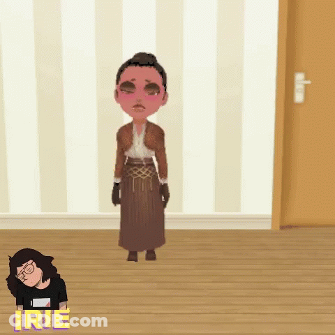 Pixel Art Woman Beside Door With Irie GIF