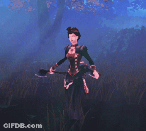 Pixel Art Woman Holding Red Sword GIF