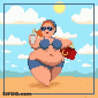 Pixel Art Woman In Bikini GIF